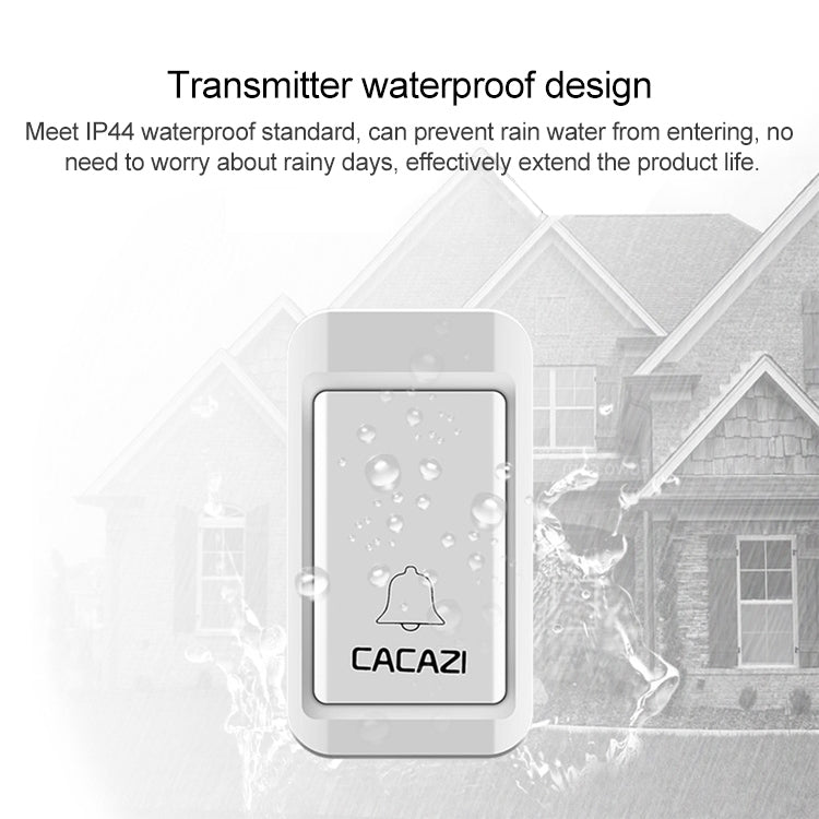 CACAZI V027G One Button One Receivers Self-Powered Wireless Home Kinetic Electronic Doorbell, EU Plug - Wireless Doorbell by CACAZI | Online Shopping South Africa | PMC Jewellery