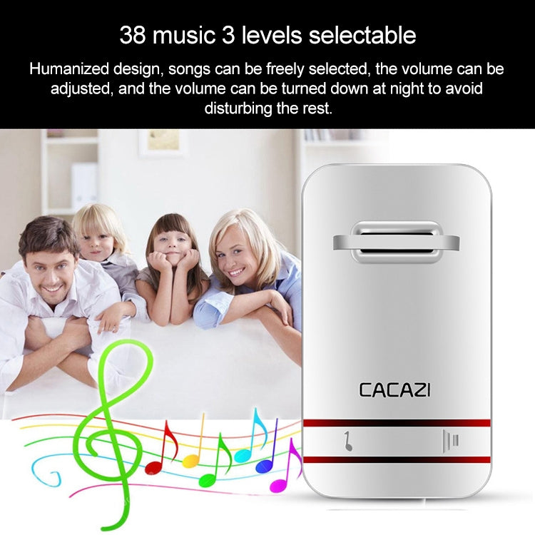 CACAZI V027G One Button One Receivers Self-Powered Wireless Home Kinetic Electronic Doorbell, US Plug - Wireless Doorbell by CACAZI | Online Shopping South Africa | PMC Jewellery