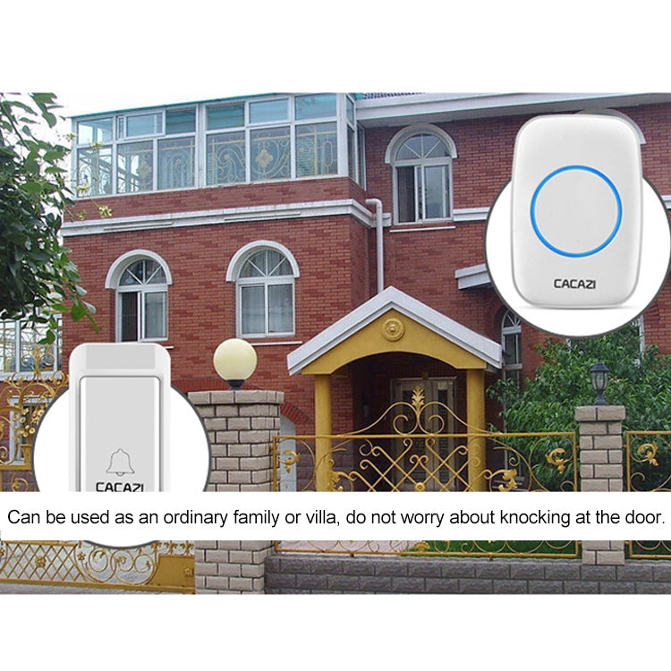 CACAZI A10G One Button One Receivers Self-Powered Wireless Home Cordless Bell, UK Plug(White) - Wireless Doorbell by CACAZI | Online Shopping South Africa | PMC Jewellery | Buy Now Pay Later Mobicred