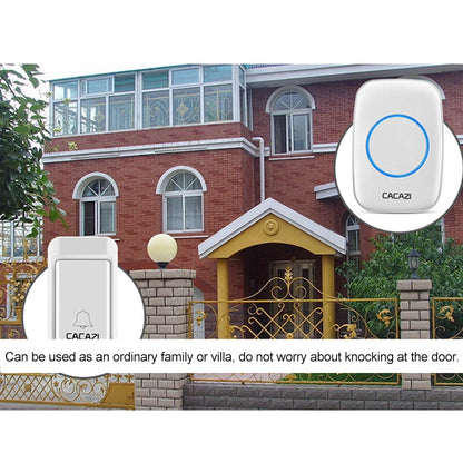 CACAZI A10G One Button One Receivers Self-Powered Wireless Home Cordless Bell, UK Plug(White) - Wireless Doorbell by CACAZI | Online Shopping South Africa | PMC Jewellery | Buy Now Pay Later Mobicred