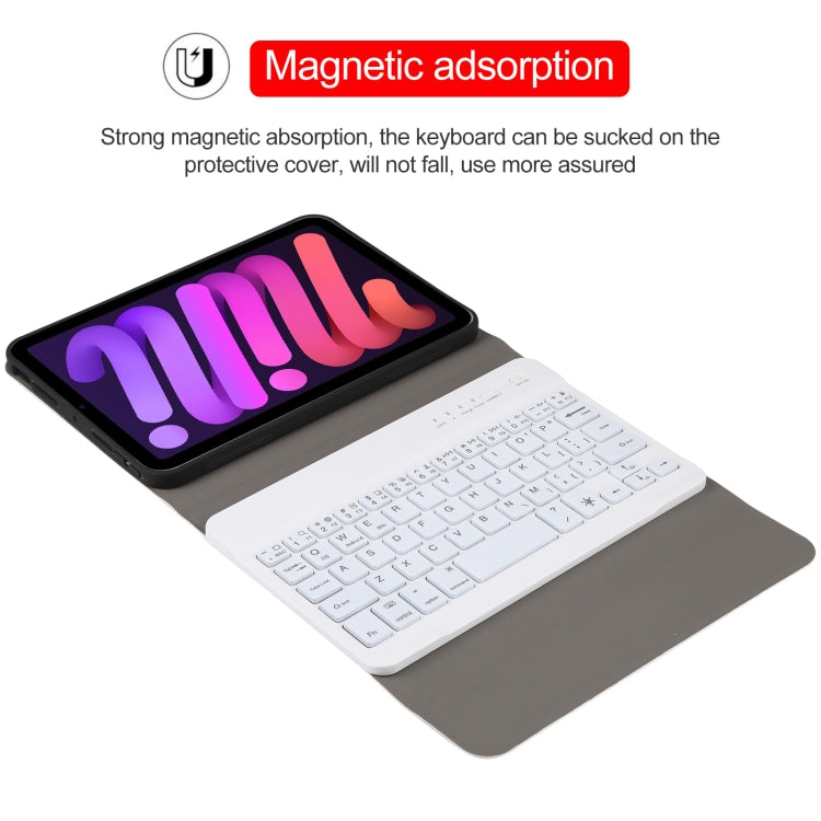 A06S Detachable Lambskin Texture Ultra-thin TPU Backlight Bluetooth Keyboard Leather Tablet Case with Stand For iPad mini 6(Rose Gold) - For iPad mini by PMC TechLife | Online Shopping South Africa | PMC TechLife