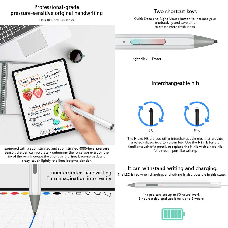 WR18 4096 Micro USB Pressure-Sensitive Stylus Pen(Black) - Stylus Pen by PMC TechLife | Online Shopping South Africa | PMC TechLife | Buy Now Pay Later Mobicred
