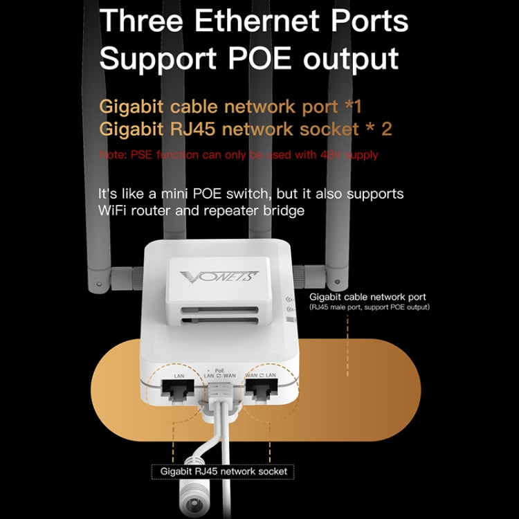 VONETS VAR600-H 600Mbps Wireless Bridge WiFi Repeater, With 4 Antennas + DC Adapter Set - free shipping - PMC Jewellery - Order now!