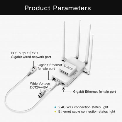 VONETS VAR600-H 600Mbps Wireless Bridge WiFi Repeater, With Power Adapter + DC Adapter Set - Wireless Routers by VONETS | Online Shopping South Africa | PMC Jewellery | Buy Now Pay Later Mobicred