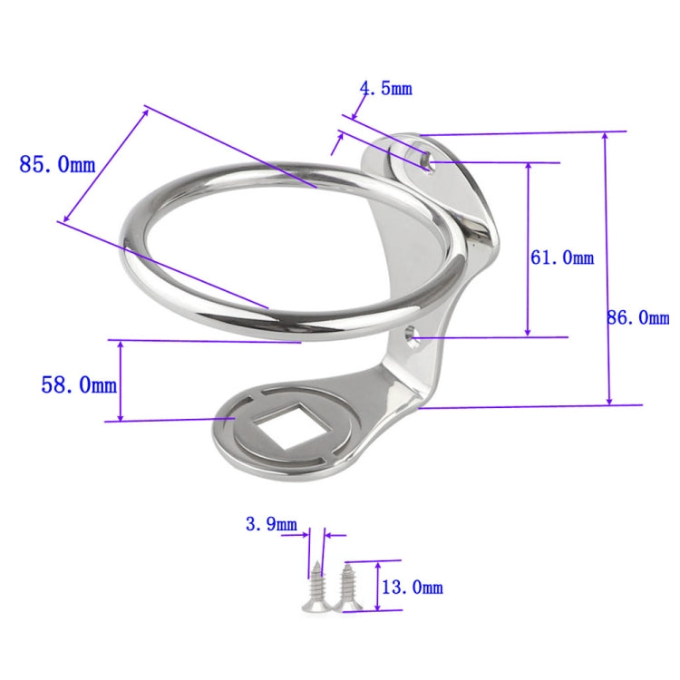 304 Stainless Steel Yacht Water Cup Holder - Marine Accessories & Parts by PMC TechLife | Online Shopping South Africa | PMC TechLife | Buy Now Pay Later Mobicred