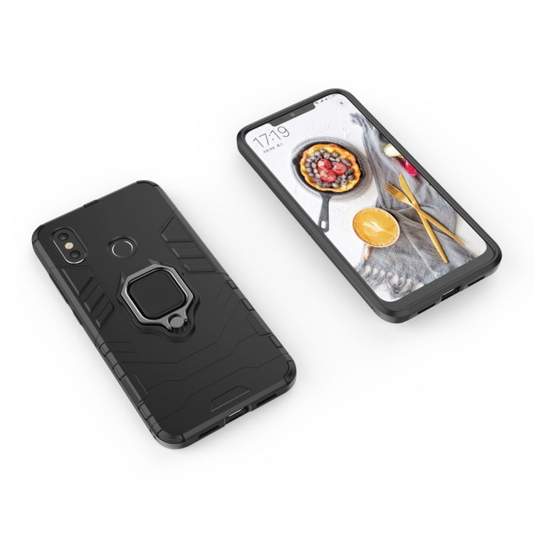 PC + TPU Shockproof Protective Case with Magnetic Ring Holder for Xiaomi Mi 8(Black) - Xiaomi Cases by PMC Jewellery | Online Shopping South Africa | PMC Jewellery