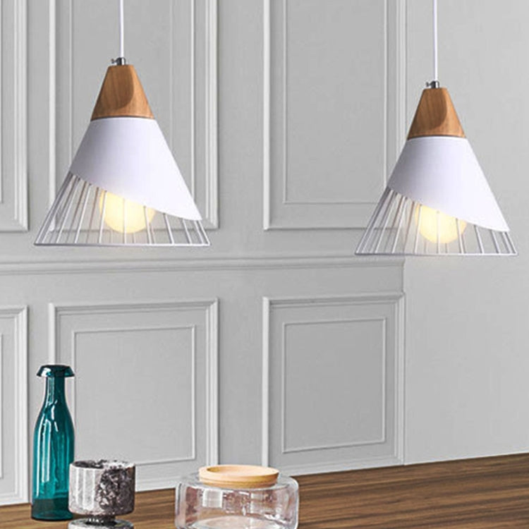 E27 Modern Lighting Iron Solid Wood Pendant Light Hanging Lamp(White) - free shipping - PMc TechLife - Order now!