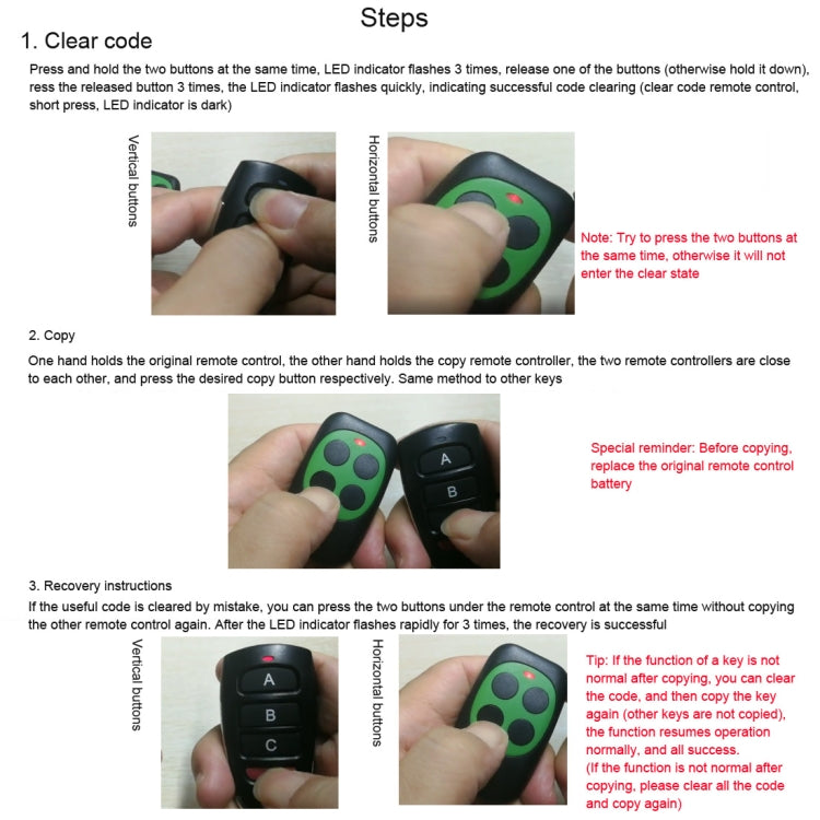 LDTR-WG0229 Universal 433mhz Electric Gate Garage Door Remote Control Key Fob Cloning Cloner - Other Accessories by PMC Jewellery | Online Shopping South Africa | PMC Jewellery