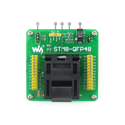 Waveshare STM8-QFP48, Programmer Adapter - MCU Tools by Waveshare | Online Shopping South Africa | PMC Jewellery | Buy Now Pay Later Mobicred