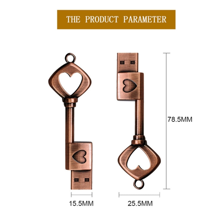 MicroDrive 64GB USB 2.0 Copper Love Key U Disk - USB Flash Drives by MicroDrive | Online Shopping South Africa | PMC Jewellery | Buy Now Pay Later Mobicred