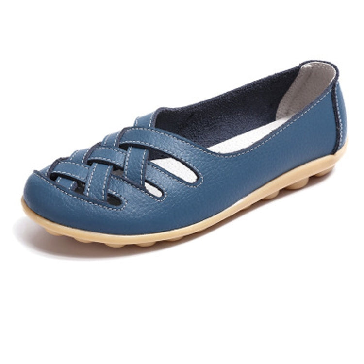 Hollow Woven Casual Nurse Shoes Cover Foot Peas Shoes for Women (Color:Blue Size:35) - Casual Shoes by PMC Jewellery | Online Shopping South Africa | PMC Jewellery