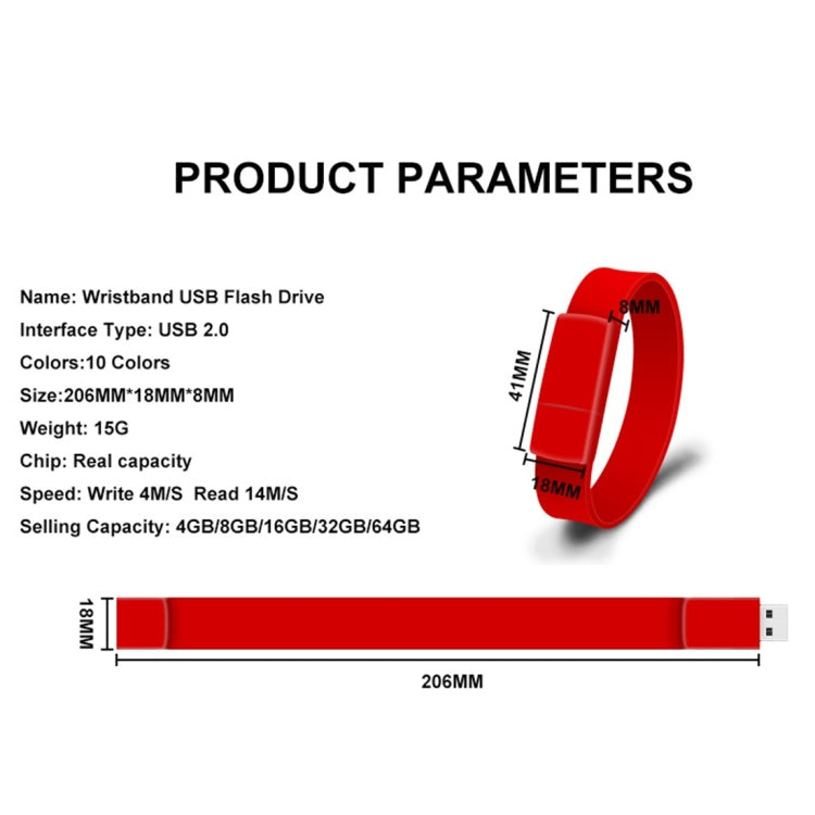 MicroDrive 128GB USB 2.0 Fashion Bracelet Wristband U Disk (Yellow) - USB Flash Drives by MicroDrive | Online Shopping South Africa | PMC Jewellery | Buy Now Pay Later Mobicred