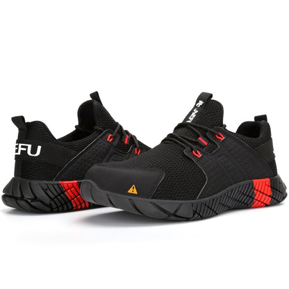 Jiefu Anti Smash And Stab Resistant Lightweight Breathable Anti Odor Flying Fabric Safety Shoes (Color:Black Size:43) - Casual Shoes by Jiefu | Online Shopping South Africa | PMC Jewellery