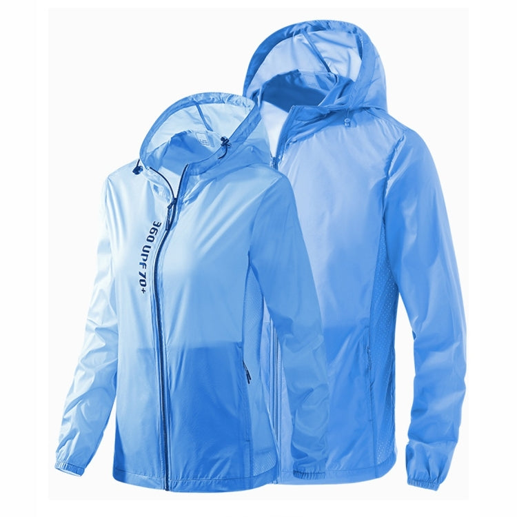 Mens Outdoor UV Proof Breathable Lightweight UPF 70 + Sunscreen Clothes For Couples (Color:Light Blue Size:XXXXL) - Loose Coat by PMC Jewellery | Online Shopping South Africa | PMC Jewellery