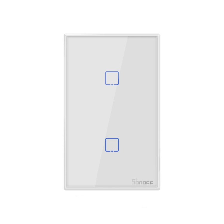 Sonoff T2 Touch 120mm Tempered Glass Panel Wall Switch Smart Home Light Touch Switch, Compatible with Alexa and Google Home, AC 100V-240V, US Plug - Smart Switch by PMC Jewellery | Online Shopping South Africa | PMC Jewellery