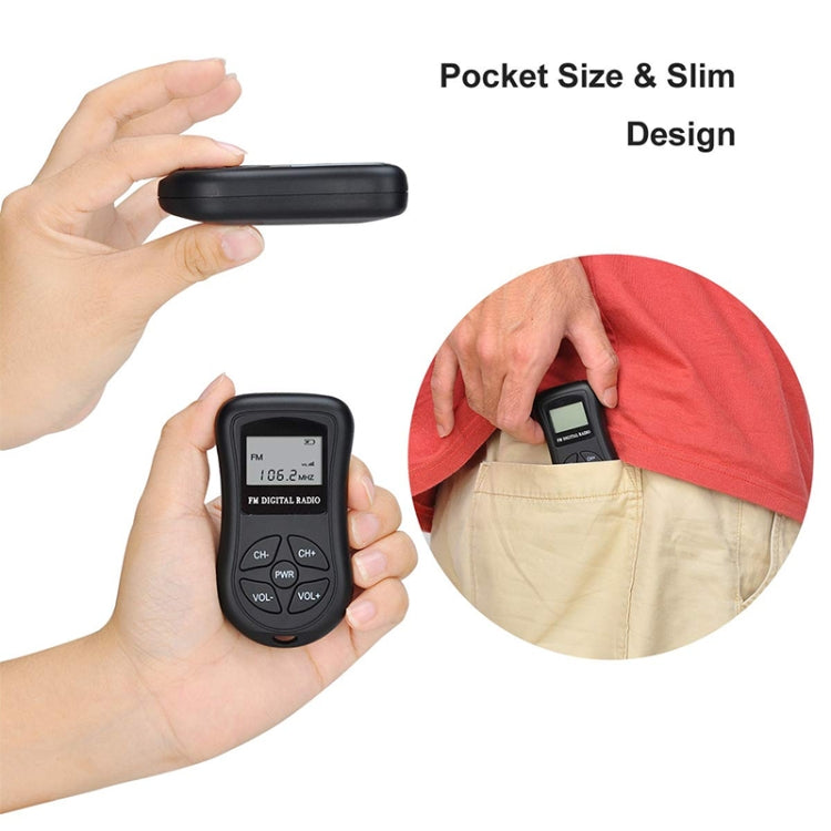 HRD-107 DSP Digital Display Portable Stereo FM Radio with Headset(Black) - free shipping - PMC TechLife - Order now!