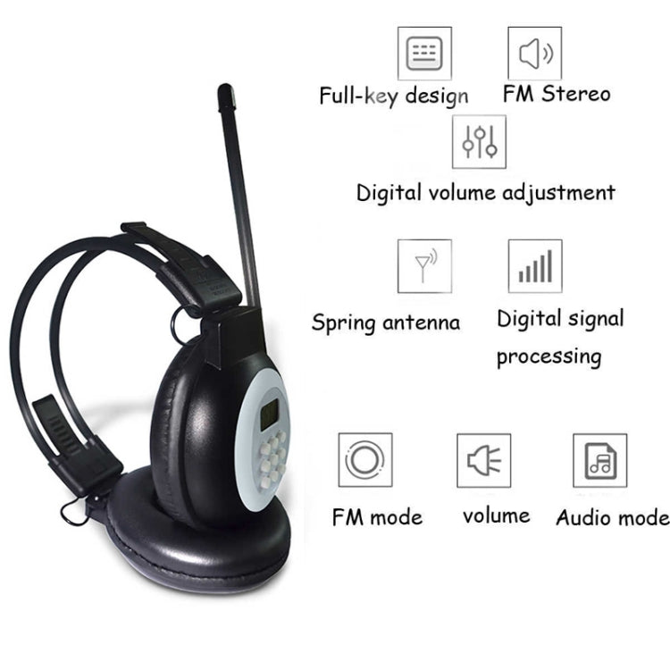 HRD-308S Portable FM Campus Radio Receiver Headset(Black) - Radio Player by PMC TechLife | Online Shopping South Africa | PMC TechLife