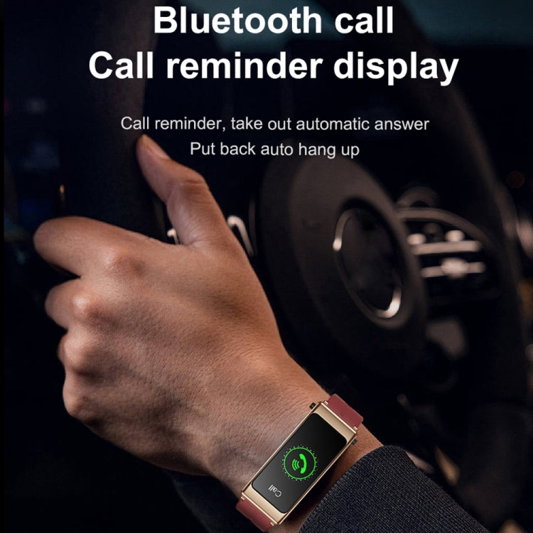 K13 1.14 inch Leather Band Earphone Detachable Smart Watch Support Bluetooth Call (Black) -  by PMC TechLife | Online Shopping South Africa | PMC TechLife