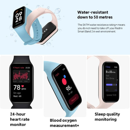 Original Xiaomi Redmi Smart Wristband 2 Fitness Bracelet, 1.47 inch Color Touch Screen, Support Sleep Track / Heart Rate Monitor (Black) - Wearable Devices by Xiaomi | Online Shopping South Africa | PMC Jewellery | Buy Now Pay Later Mobicred