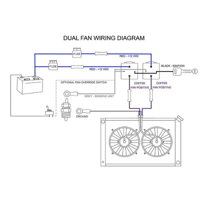 Car 12V 40A 175-185 Degree Thermostat Dual Electric Cooling Fan Wiring Relay Sensor Kit - DIY Cables by PMC Jewellery | Online Shopping South Africa | PMC Jewellery