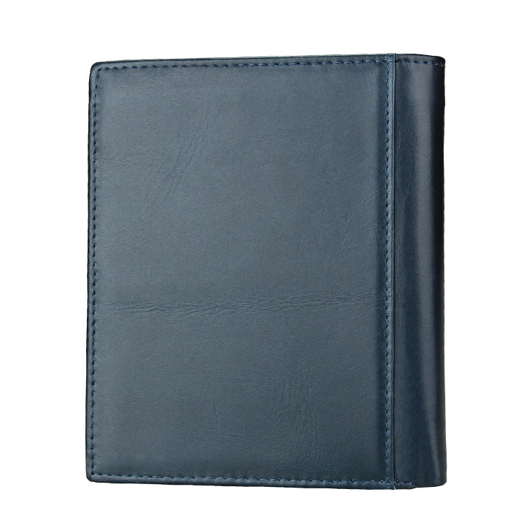 8235 Antimagnetic RFID Multi-function Crazy Horse Texture Leather Wallet Passport Bag(Blue) - free shipping - PMC TechLife - Order now!