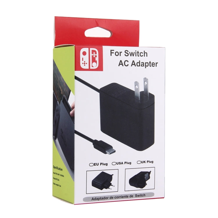 For Nintendo Switch NS Game Console Wall Adapter Charger Charger Adapter Charging Power, DC 5V, Cable Length: 1.5m, EU Plug(Black) - Charger & Power by PMC Jewellery | Online Shopping South Africa | PMC Jewellery