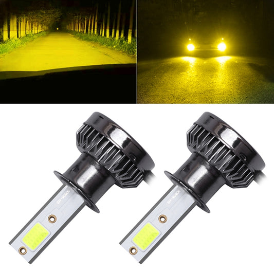 2 PCS H3 DC9-36V / 36W / 3000K / 6000LM IP68 Car / Motorcycle Mini COB LED Headlight Lamps / Fog Light(Gold Light) - LED Headlamps by PMC Jewellery | Online Shopping South Africa | PMC Jewellery