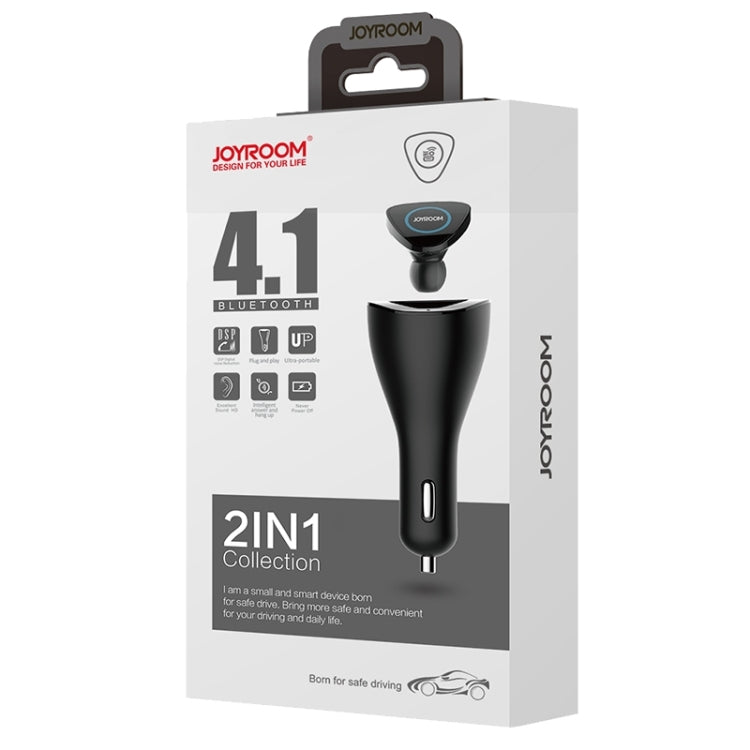 JOYROOM T600 2 in 1 Multifunctional Wireless Bluetooth 2.1A Single USB Port Car Charger + Earphone with Circular LED Indicator Light and Hands-free Call Functions for Cars & Pickups & SUV & Smartphone ... S & MP3 & MP4 and other USB-charged Devices(White) - Car Charger by JOYROOM | Online Shopping South Africa | PMC Jewellery