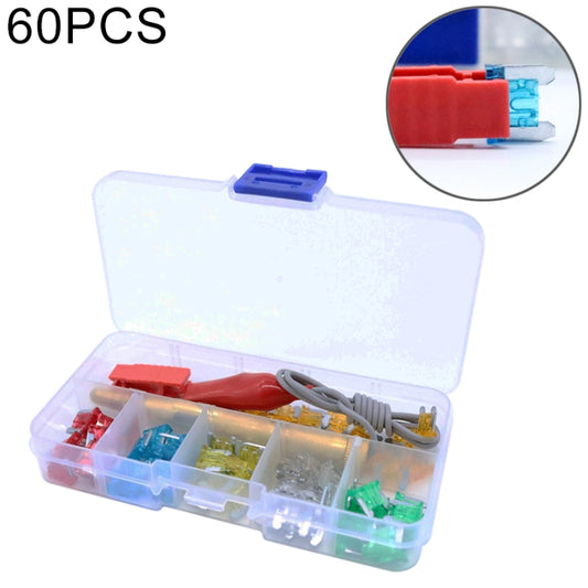 60 PCS Assorted Car Motorcycle Truck Mini Low Profile Fuse Micro Blade Fuse Set 5A 10A 15A 20A 25A 30Amp & Test Pencil - Fuse by PMC Jewellery | Online Shopping South Africa | PMC Jewellery