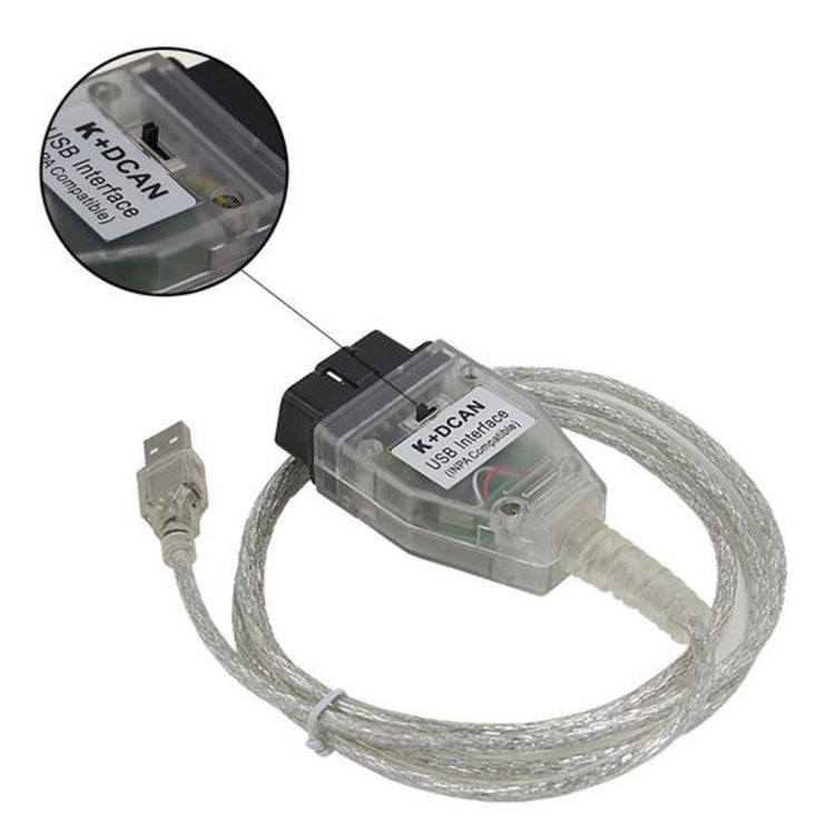 INPA K+CAN with Switch USB Interface Cable for BMW(White） - Cables & Connectors by PMC TechLife | Online Shopping South Africa | PMC TechLife | Buy Now Pay Later Mobicred
