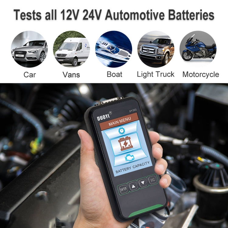 DUOYI DY222 Car 12V / 24V Battery Tester - free shipping - PMC TechLife - Order now!
