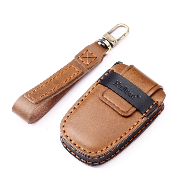 Hallmo Car Cowhide Leather Key Protective Cover Key Case for KIA K2 / K3 / K5 3-button(Blue) - Car Key Cases by Hallmo | Online Shopping South Africa | PMC TechLife | Buy Now Pay Later Mobicred