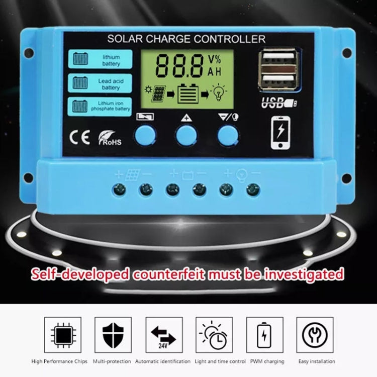 20A Solar Charge Controller 12V / 24V Lithium Lead-Acid Battery Charge Discharge PV Controller - Voltage Stabilizer by PMC TechLife | Online Shopping South Africa | PMC TechLife