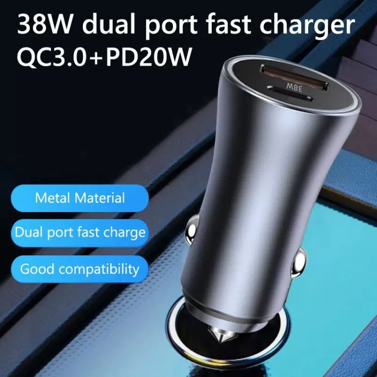 2pcs PD 20W Aluminum Alloy Dual Interface Car Fast Charger (Red) - Car Charger by PMC TechLife | Online Shopping South Africa | PMC TechLife