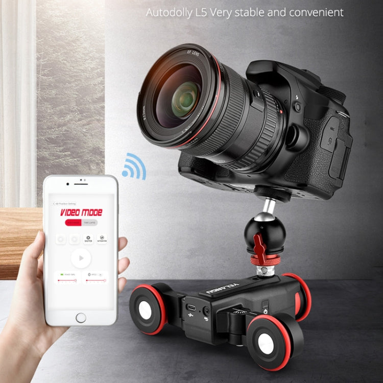 YELANGU L5 Electric Track Slider 3-Wheel Rolling Dolly Car, Load: 3kg(Black) - free shipping - PMC TechLife - Order now!