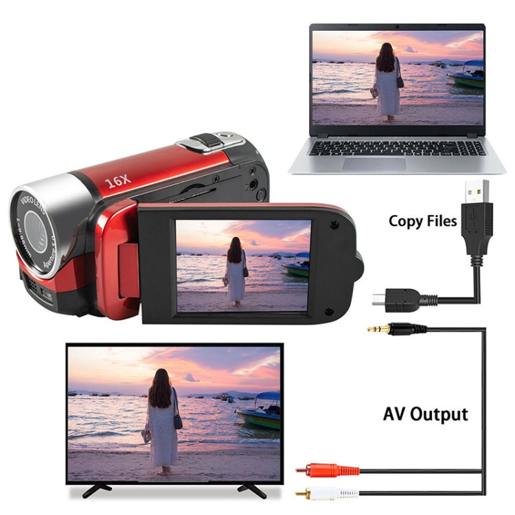 16X Digital Zoom HD 16 Million Pixel Home Travel DV Camera, EU Plug(Red) - free shipping - PMC TechLife - Order now!