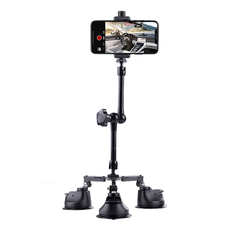 Tri-leg Suction Cup Articulating Friction Magic Arm Phone Clamp Mount (Black) - Holder by PMC Jewellery | Online Shopping South Africa | PMC Jewellery