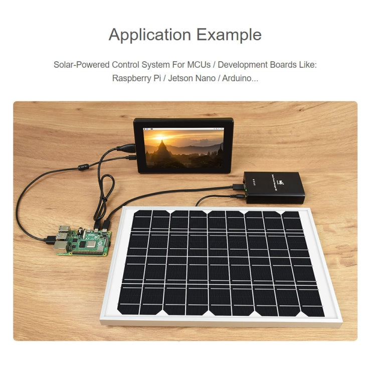 Waveshare Solar Power Manager, Embedded 10000mAh Li-Po Battery, Support 6V~24V Solar Panels (Black) - Modules Expansions Accessories by WAVESHARE | Online Shopping South Africa | PMC Jewellery | Buy Now Pay Later Mobicred