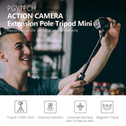 PGYTECH P-GM-117 Action Camera Tripod Extension Selfie Stick for DJI Osmo Action(Black) - Other by PGYTECH | Online Shopping South Africa | PMC Jewellery | Buy Now Pay Later Mobicred