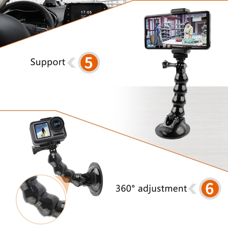 Suction Cup Jaws Flex Clamp Mount for GoPro, Insta360, DJI and Other Action Cameras(Black) - Mount & Holder by PMC Jewellery | Online Shopping South Africa | PMC Jewellery | Buy Now Pay Later Mobicred