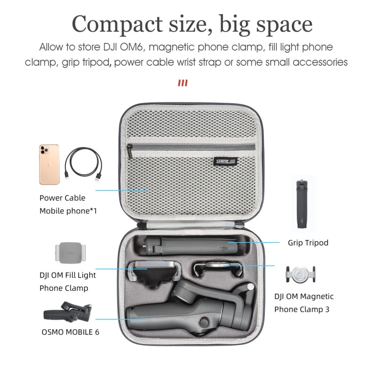 For DJI Osmo Mobile 6 STARTRC Portable Shockproof Waterproof PU Case Bag(Dark Gray) -  by STARTRC | Online Shopping South Africa | PMC TechLife | Buy Now Pay Later Mobicred