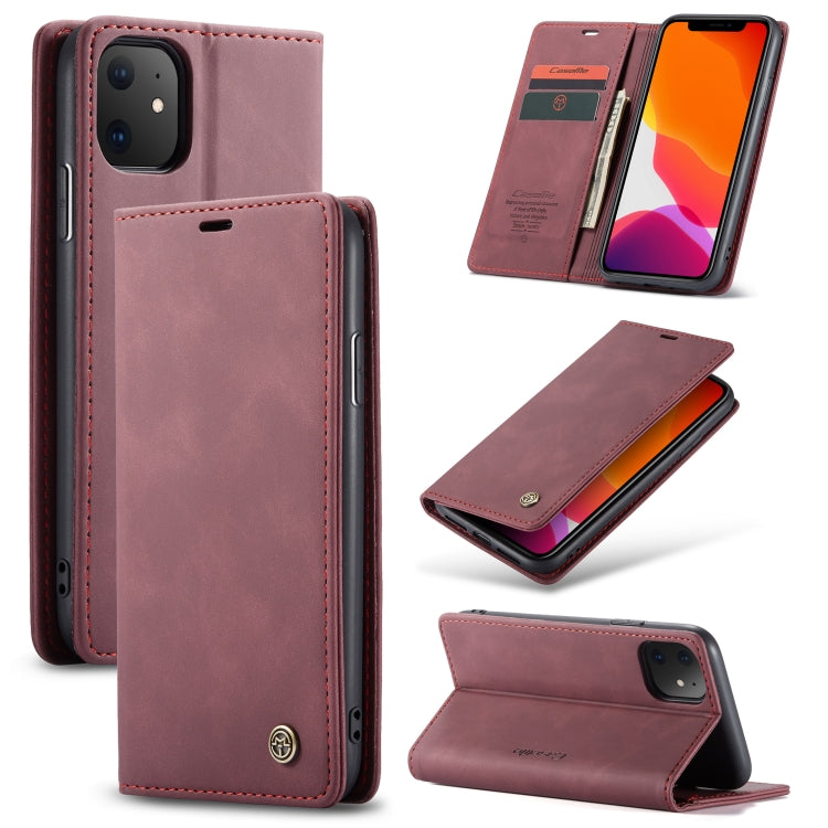 CaseMe-013 Multifunctional Horizontal Flip Leather Case with Card Slot & Holder & Wallet for iPhone 11(Wine) - iPhone 11 Cases by CaseMe | Online Shopping South Africa | PMC Jewellery | Buy Now Pay Later Mobicred