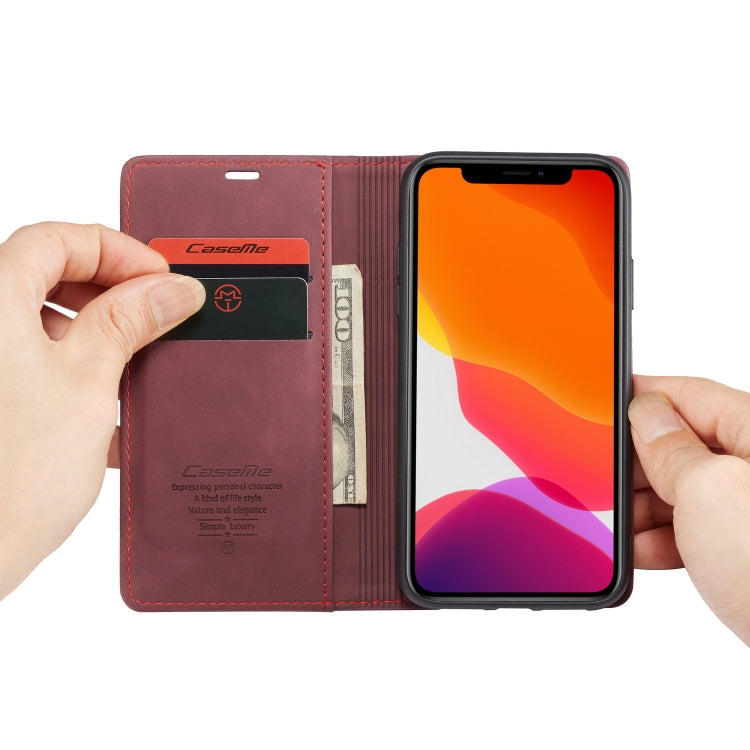 CaseMe-013 Multifunctional Horizontal Flip Leather Case with Card Slot & Holder & Wallet for iPhone 11(Wine) - iPhone 11 Cases by CaseMe | Online Shopping South Africa | PMC Jewellery | Buy Now Pay Later Mobicred