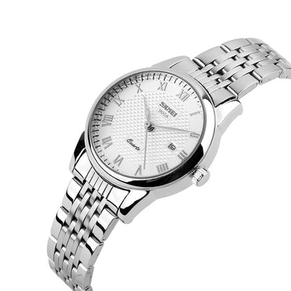 SKMEI 9058 Multifunctional Outdoor Fashion Waterproof Steel Strip Quartz Wrist Watch(Women Style White) - Metal Strap Watches by SKMEI | Online Shopping South Africa | PMC Jewellery | Buy Now Pay Later Mobicred