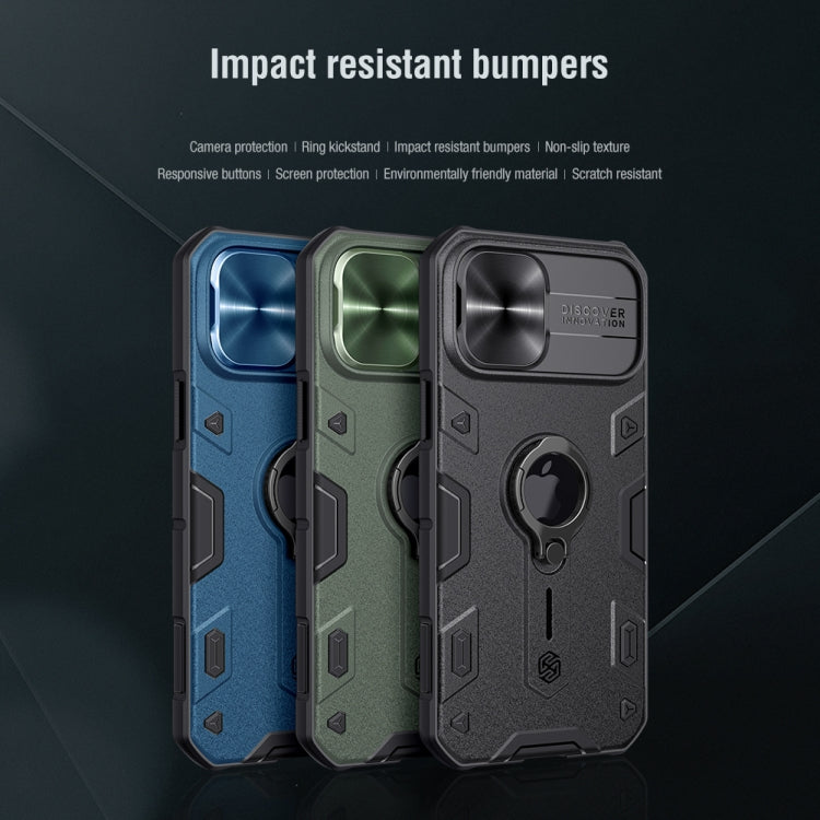 For iPhone 12 Pro Max NILLKIN Shockproof CamShield Armor Protective Case with Invisible Ring Holder(Black) - iPhone 12 / 12 Pro Cases by NILLKIN | Online Shopping South Africa | PMC TechLife | Buy Now Pay Later Mobicred