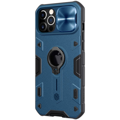 For iPhone 12 Pro Max NILLKIN Shockproof CamShield Armor Protective Case with Invisible Ring Holder(Blue) - iPhone 12 / 12 Pro Cases by NILLKIN | Online Shopping South Africa | PMC Jewellery