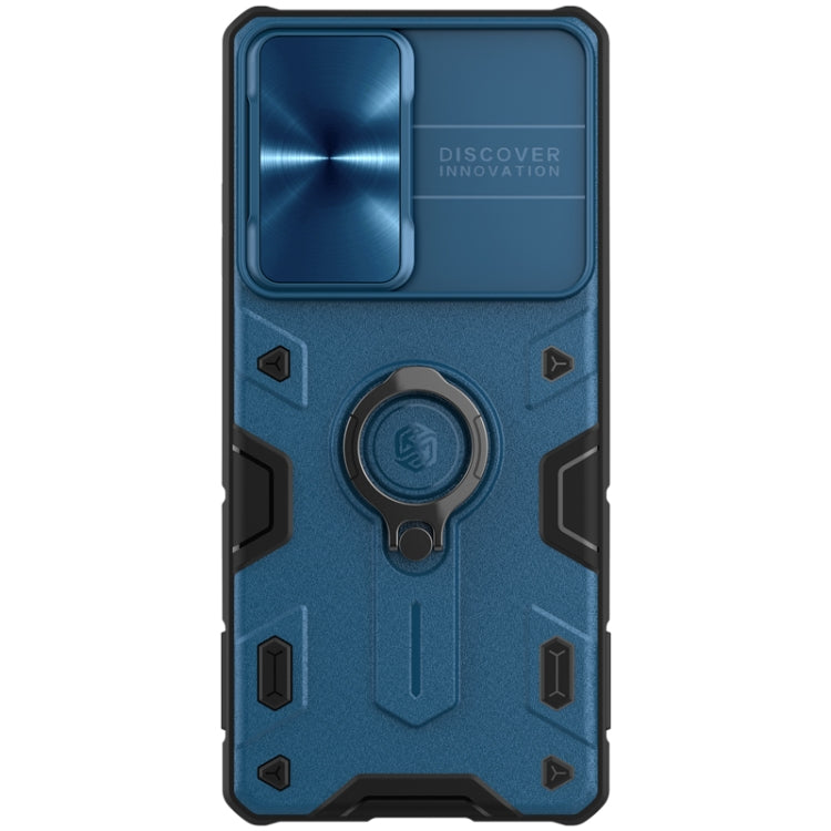 For Samsung Galaxy S21 Ultra 5G NILLKIN Shockproof CamShield Armor Protective Case with Invisible Ring Holder(Blue) - Galaxy S21 Ultra 5G Cases by NILLKIN | Online Shopping South Africa | PMC Jewellery