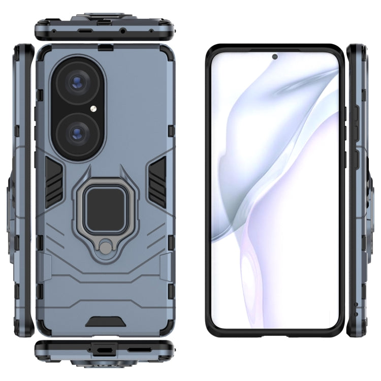 For Huawei P50 Pro PC + TPU Shockproof Protective Case with Magnetic Ring Holder(Navy Blue) - free shipping - PMC TechLife - Order now!