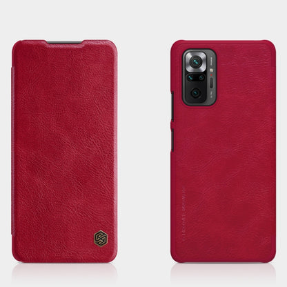 For Xiaomi Redmi Note 10 Pro / 10 Pro Max NILLKIN QIN Series Crazy Horse Texture Horizontal Flip Leather Case with Card Slot(Red) - Xiaomi Cases by NILLKIN | Online Shopping South Africa | PMC Jewellery