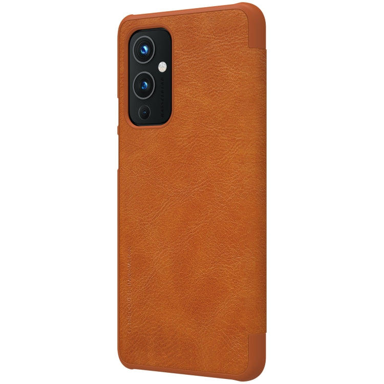 For OnePlus 9 (IN/CN Version) NILLKIN QIN Series Crazy Horse Texture Horizontal Flip Leather Case with Card Slot(Brown) - OnePlus Cases by NILLKIN | Online Shopping South Africa | PMC Jewellery